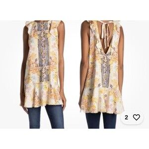 Free People nwot colorful womens dress smock sz M boho indie summer fairy whimsy